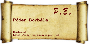 Póder Borbála névjegykártya